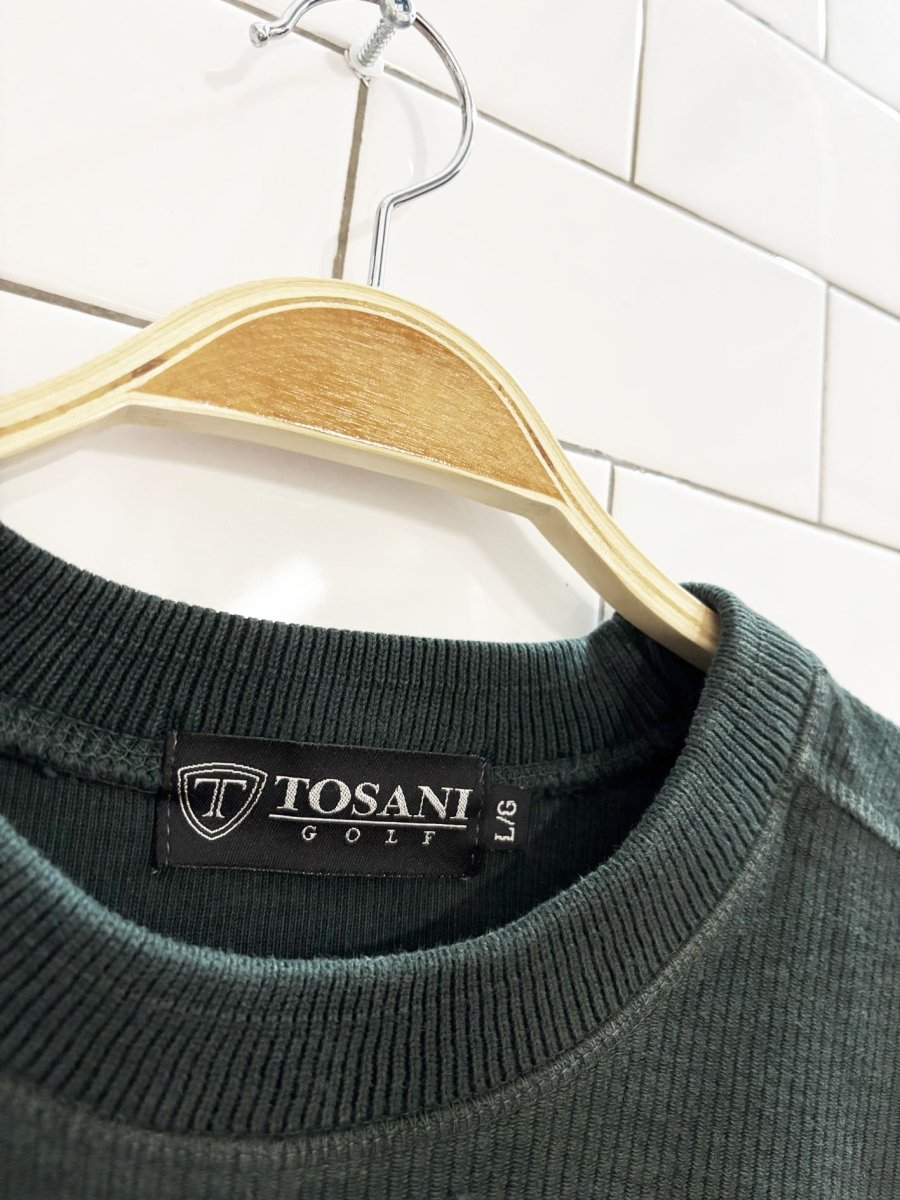 vintage 90s tosani golf woodstock meadows ribbed sweatshirt - good market thrift store