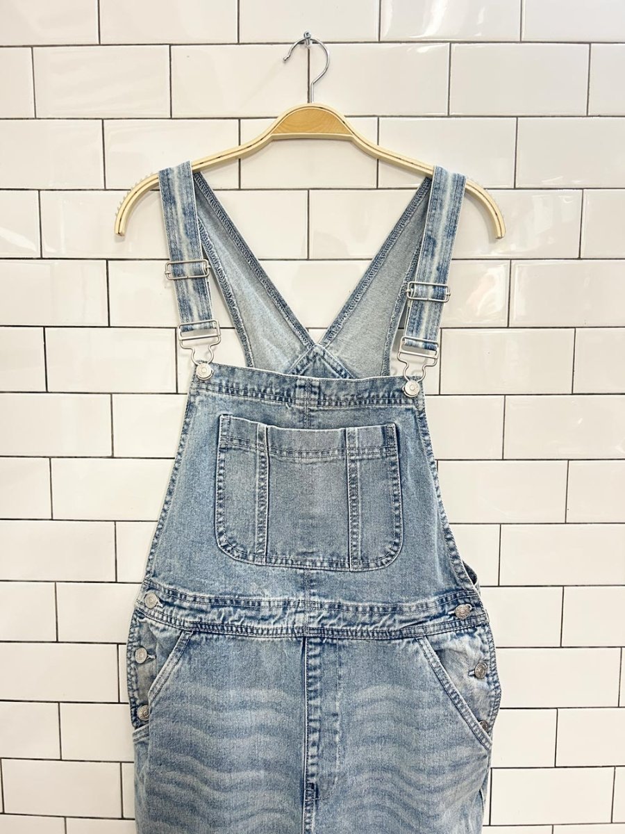 eighty two denim distressed overalls - good market thrift store