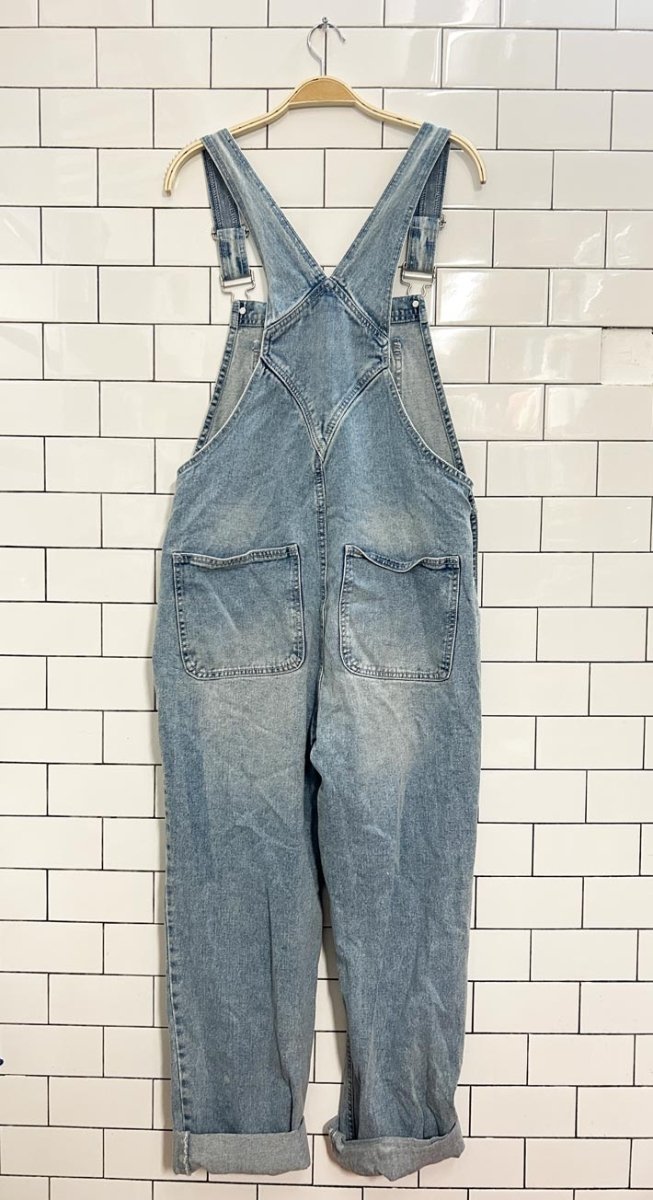 eighty two denim distressed overalls - good market thrift store