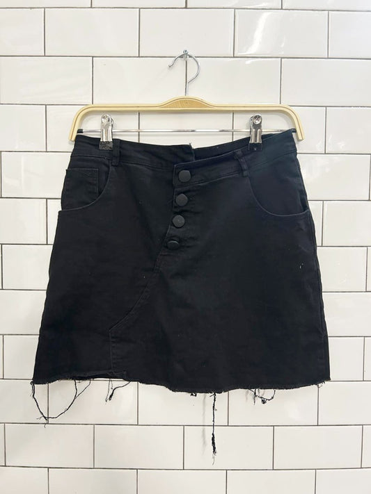 linuoer button fly mini skirt - good market thrift store