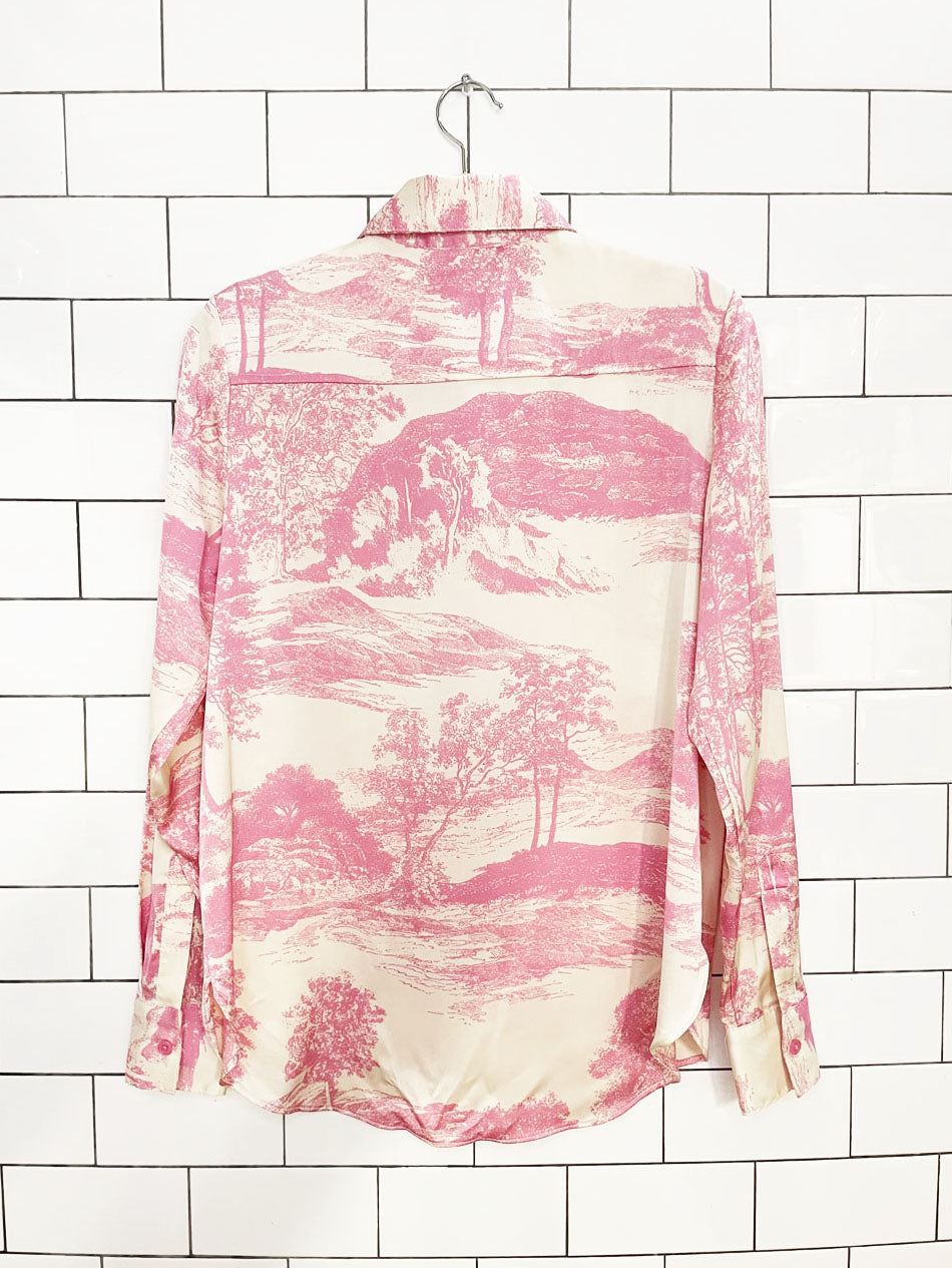 cupcakes and cashmere toile de jouy satin blouse