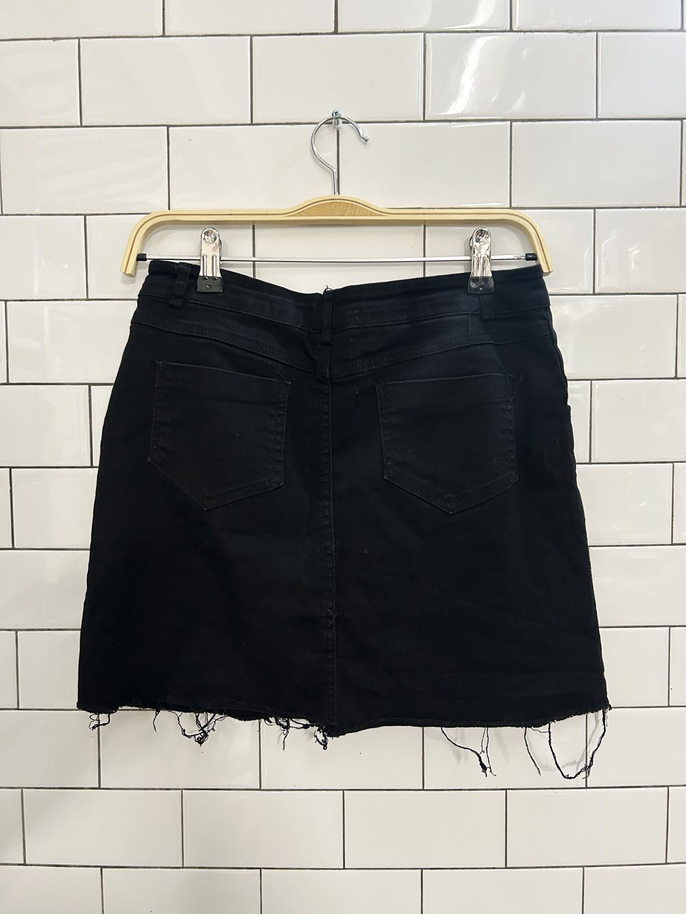 linuoer button fly mini skirt - good market thrift store