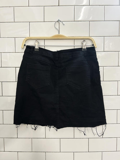 linuoer button fly mini skirt - good market thrift store