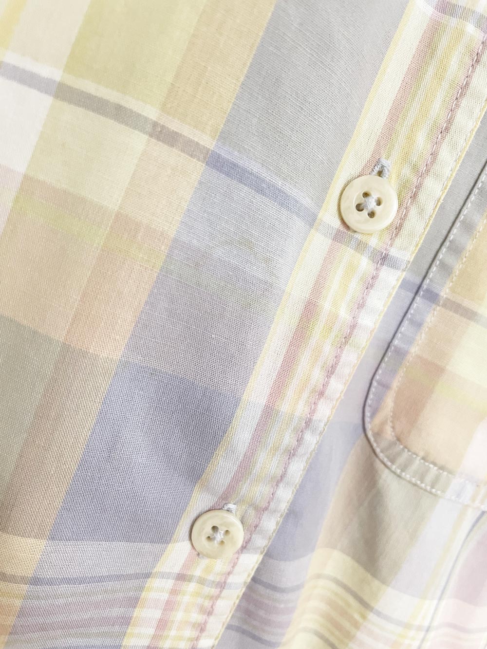 vintage 90s lizsport pastel plaid full button shirt | liz claiborne