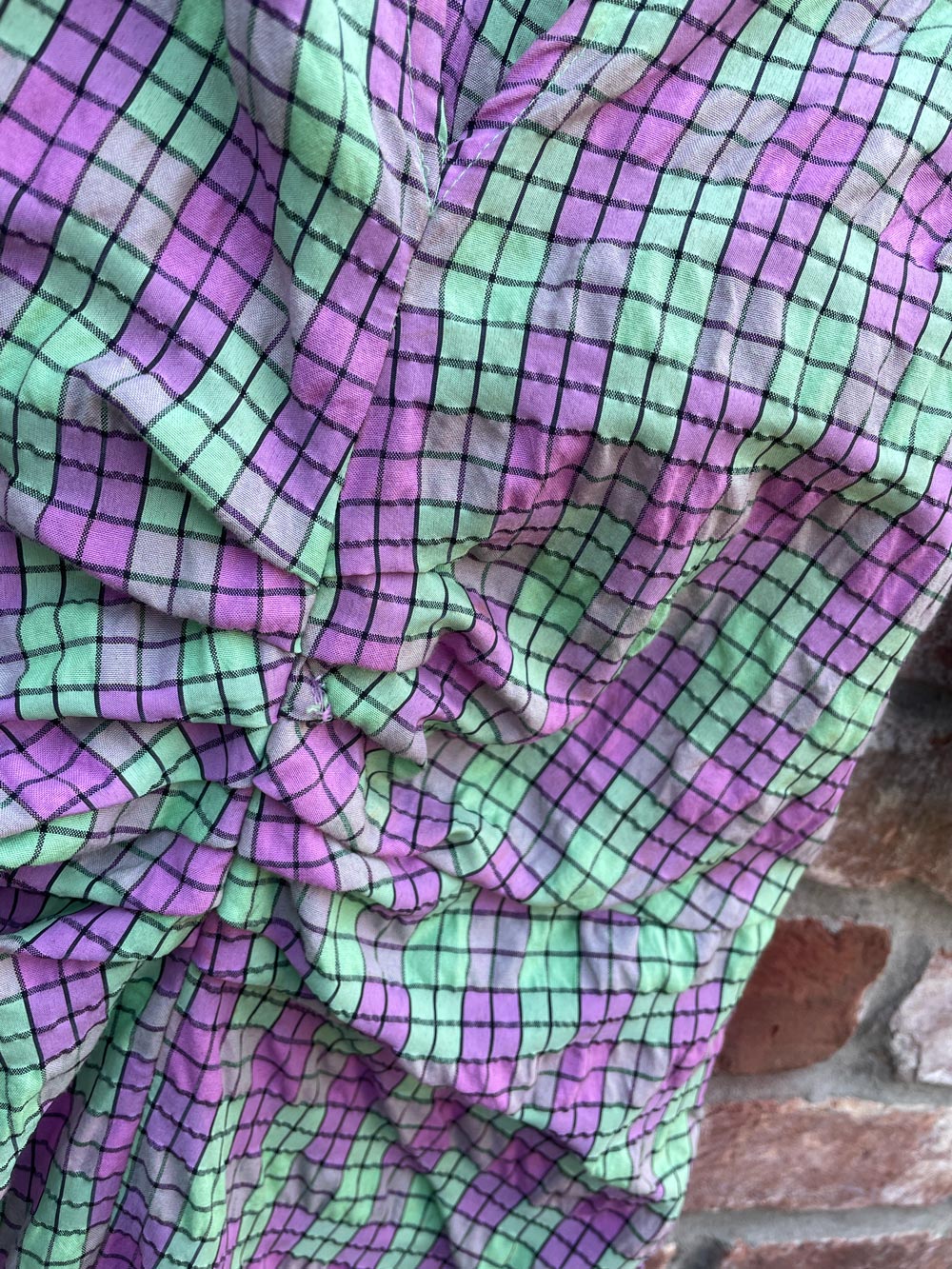 zara plaid print puff sleeve midi dress