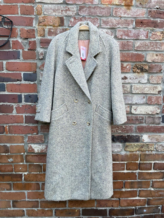 vintage lipton's pure wool herringbone tweed coat