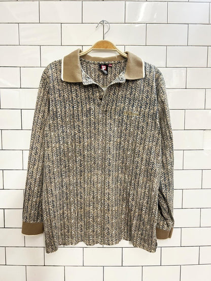 vintage 90s wilson graphic cotton long sleeve polo shirt - good market thrift store