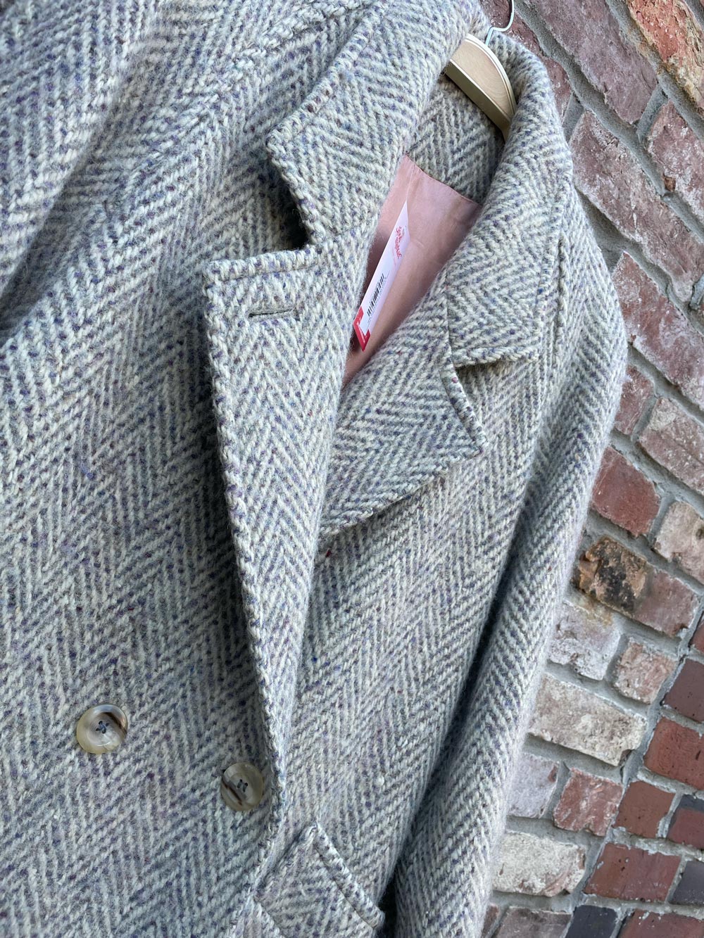 vintage lipton's pure wool herringbone tweed coat