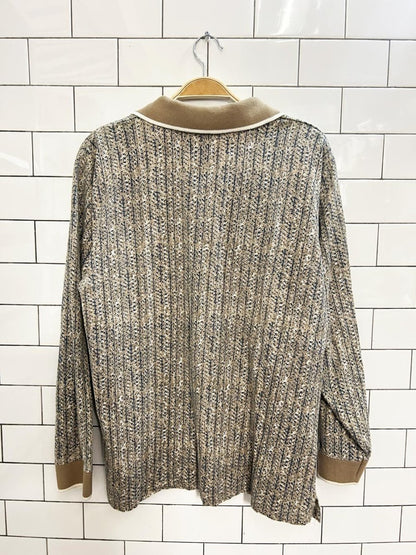 vintage 90s wilson graphic cotton long sleeve polo shirt - good market thrift store