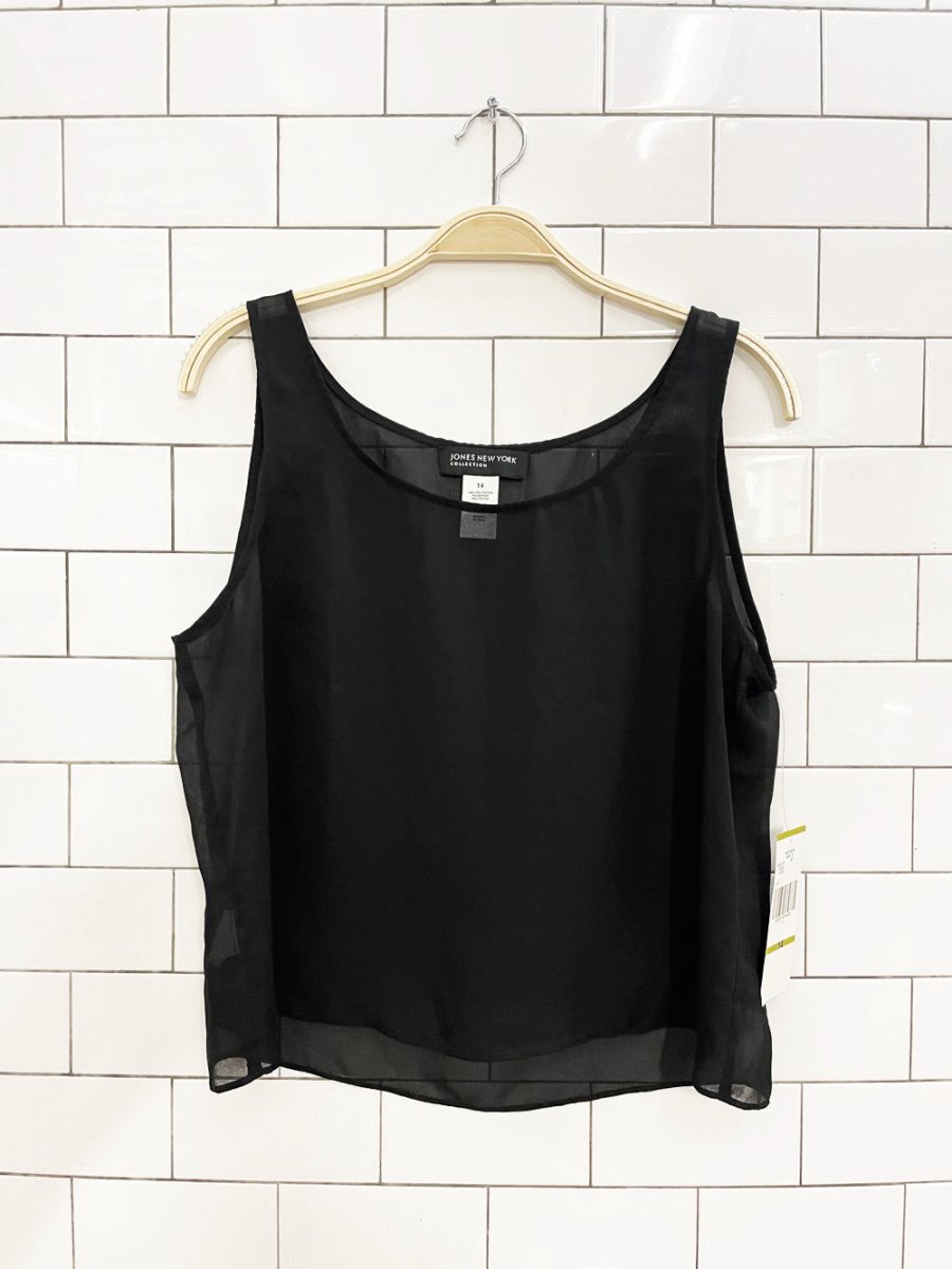 nwt vintage 00s jones new york minimal chiffon tank - good market thrift store