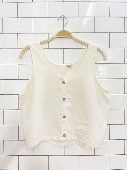 vintage minimal pocket boxy crop tank - good market thrift store