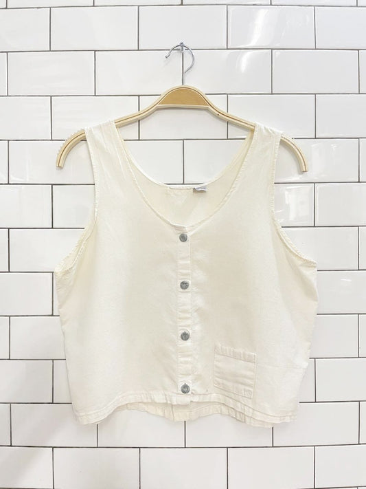 vintage minimal pocket boxy crop tank - good market thrift store