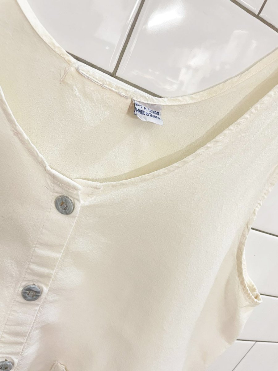 vintage minimal pocket boxy crop tank - good market thrift store