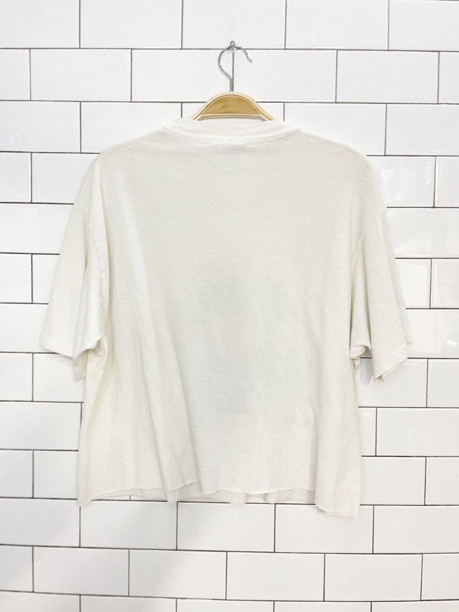 vintage 80s single stitch captiva island cropped beach tee | hanes | made in USA