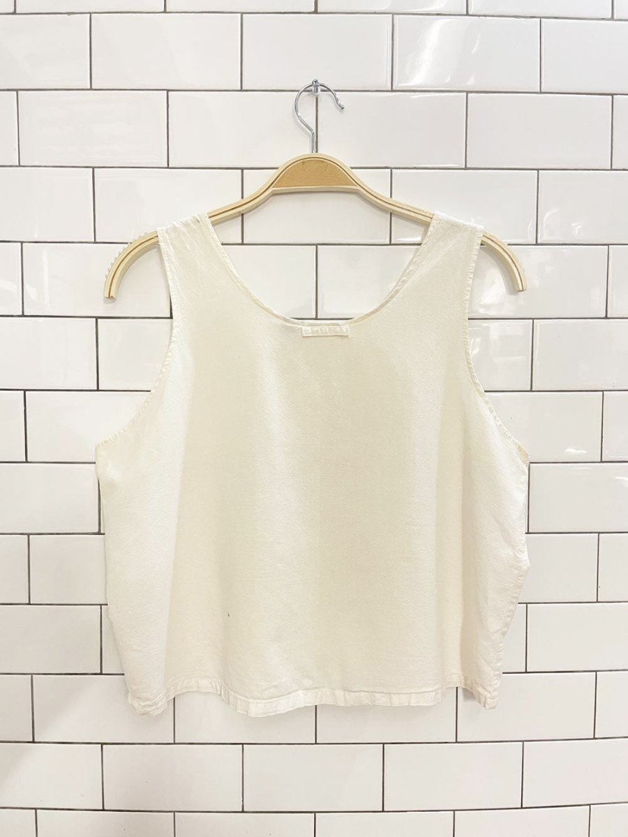 vintage minimal pocket boxy crop tank - good market thrift store