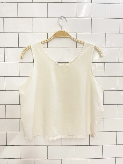 vintage minimal pocket boxy crop tank - good market thrift store