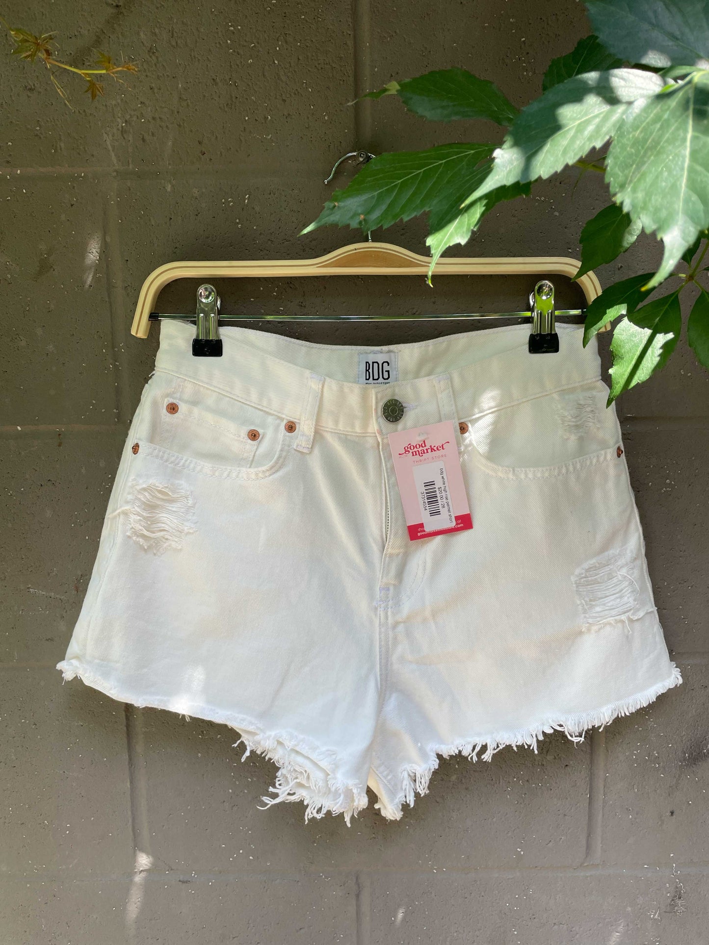 bdg white high rise pelmet shorts