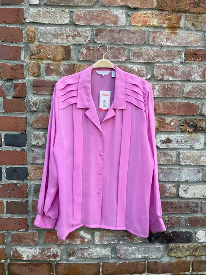 vintage susan van heusen pleated chiffon blouse