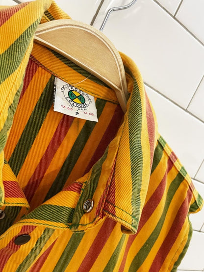 vintage 90s cross colours denim sleeveless shirt - good market thrift store