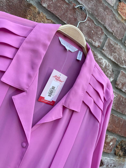 vintage susan van heusen pleated chiffon blouse