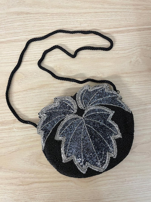 vintage beaded leaf evening shoulder bag - good market thrift store