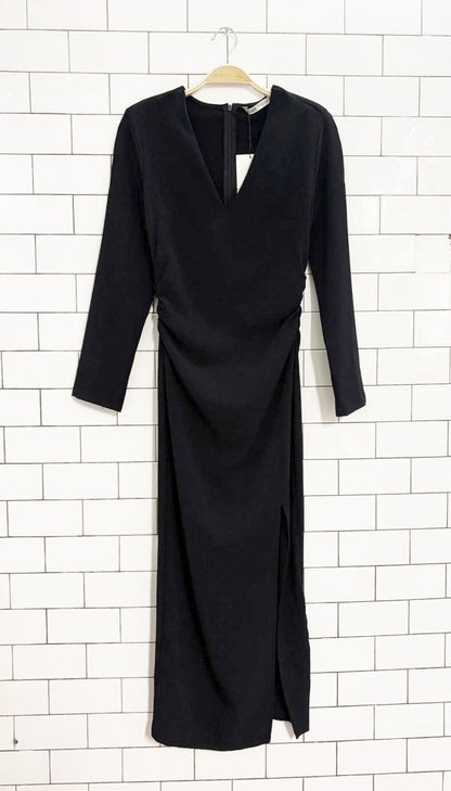 nwt zara ruched waist midi dress - good market thrift store