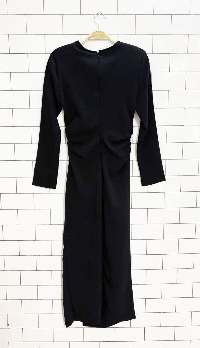 nwt zara ruched waist midi dress - good market thrift store