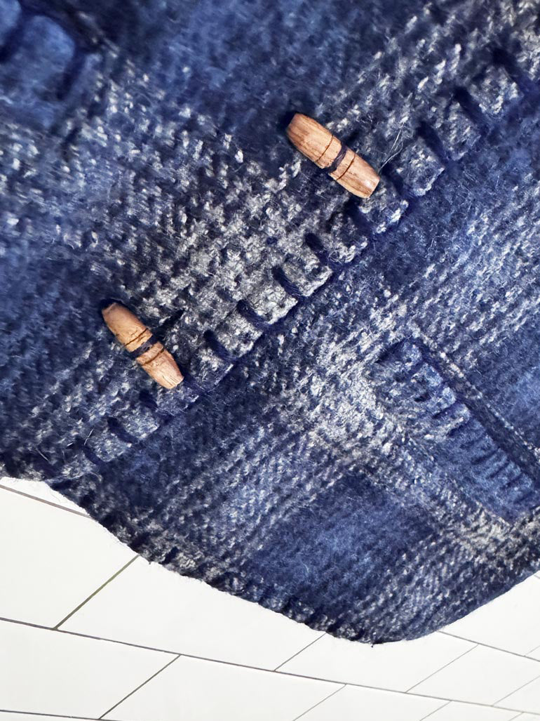 vintage at last studio wool-blend plaid vest | made in india