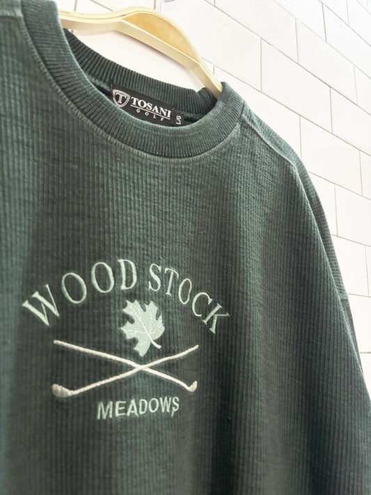 vintage 90s tosani golf woodstock meadows ribbed sweatshirt - good market thrift store