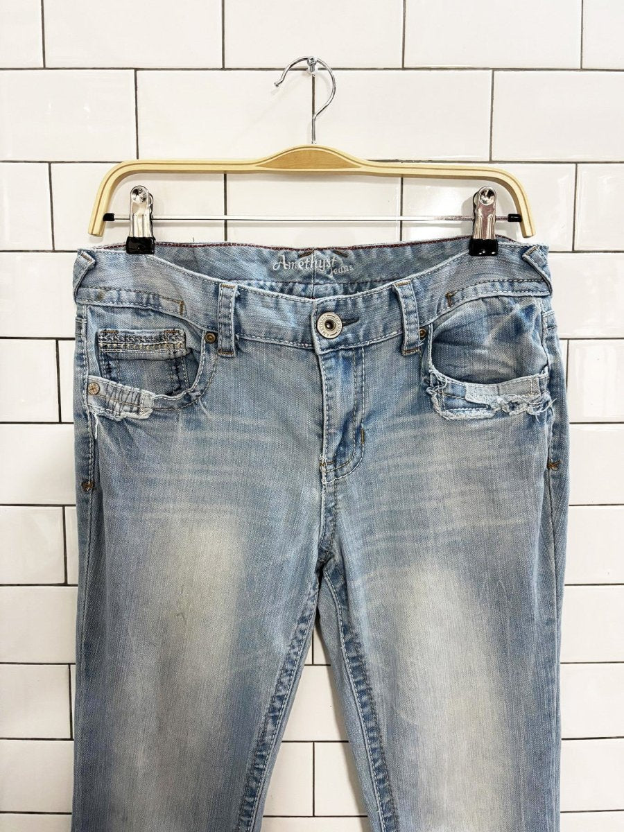 y2k amethyst low rise flare leg stretch jeans - good market thrift store