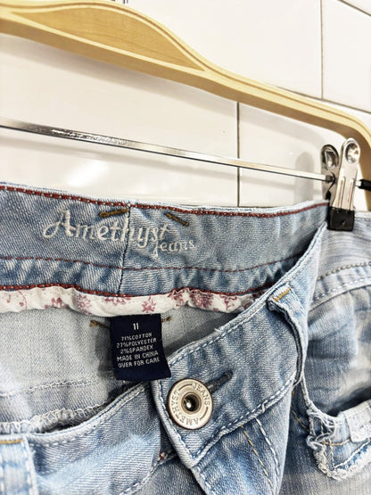 y2k amethyst low rise flare leg stretch jeans - good market thrift store