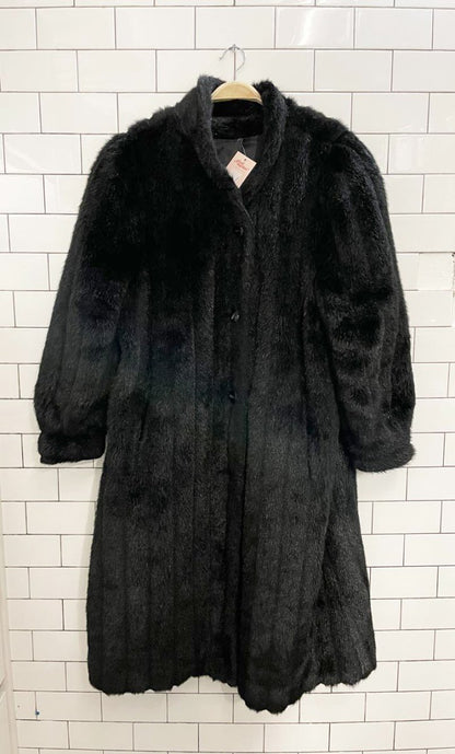 vintage 80s image faux fur long coat - good market thrift store