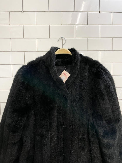vintage 80s image faux fur long coat - good market thrift store