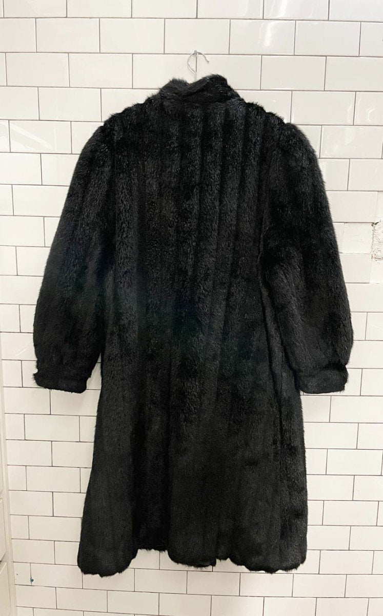 vintage 80s image faux fur long coat - good market thrift store