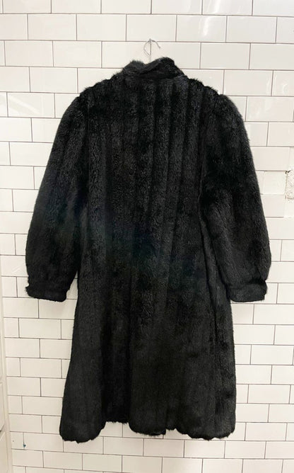 vintage 80s image faux fur long coat - good market thrift store