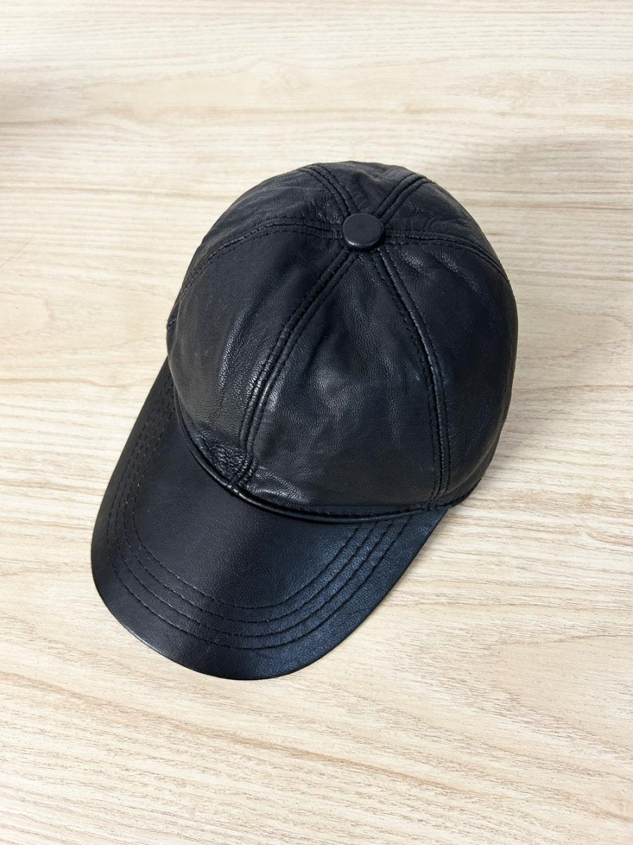 hasko leather baseball hat - good market thrift store