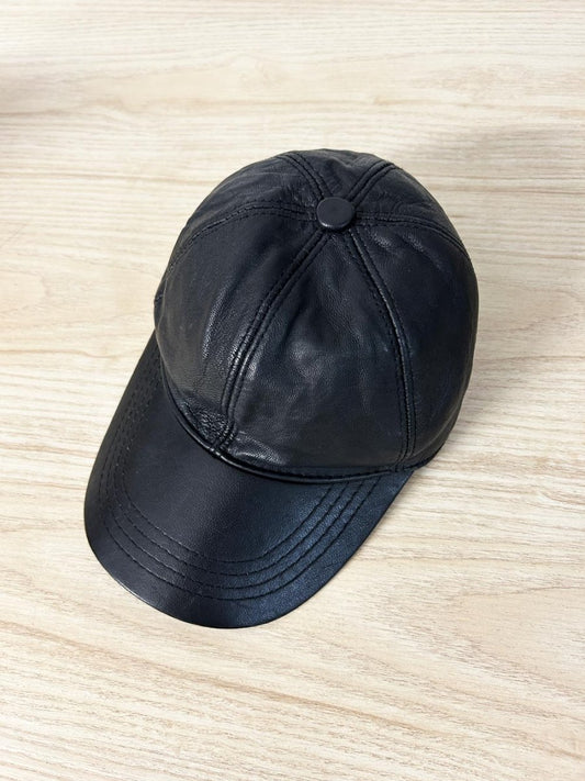 hasko leather baseball hat - good market thrift store