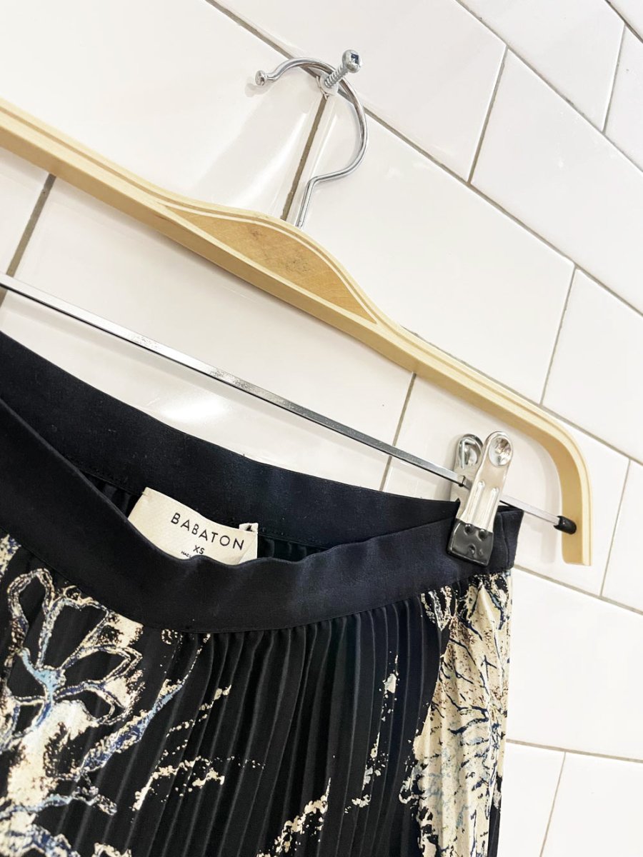 babaton pleated chiffon twirl midi skirt | aritzia - good market thrift store