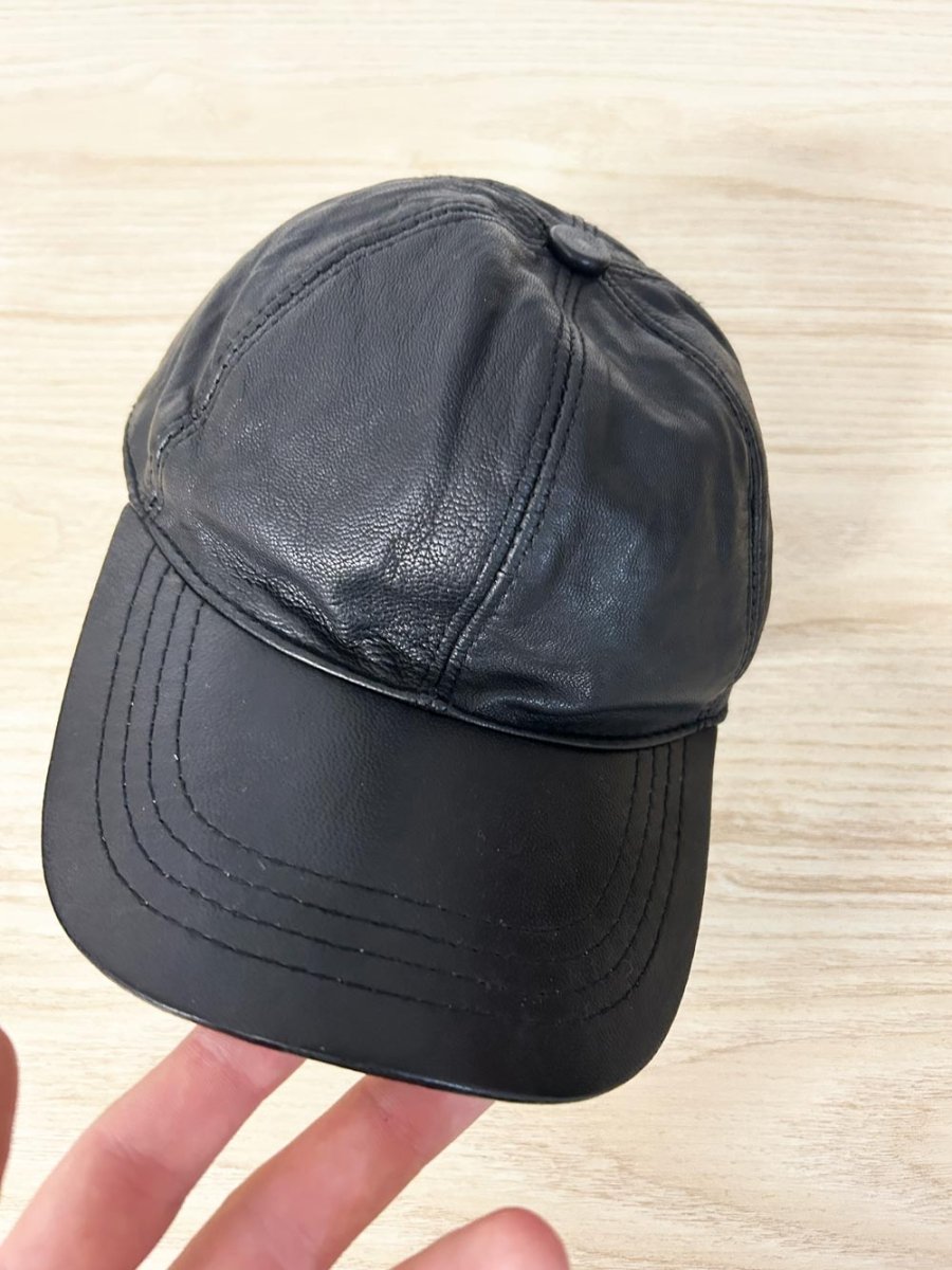 hasko leather baseball hat - good market thrift store