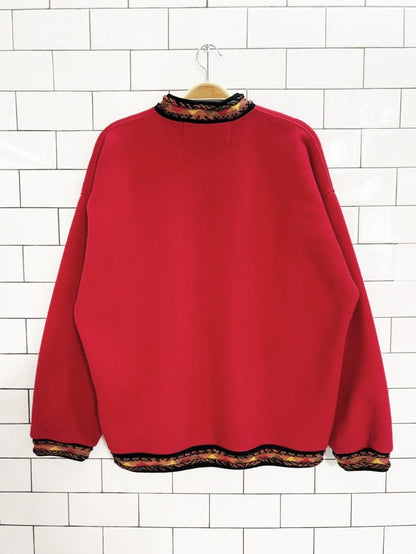 vintage 90s ATG 3d knit cuff fleece 1/4 zip sunflower pullover | all terrain gear - good market thrift store