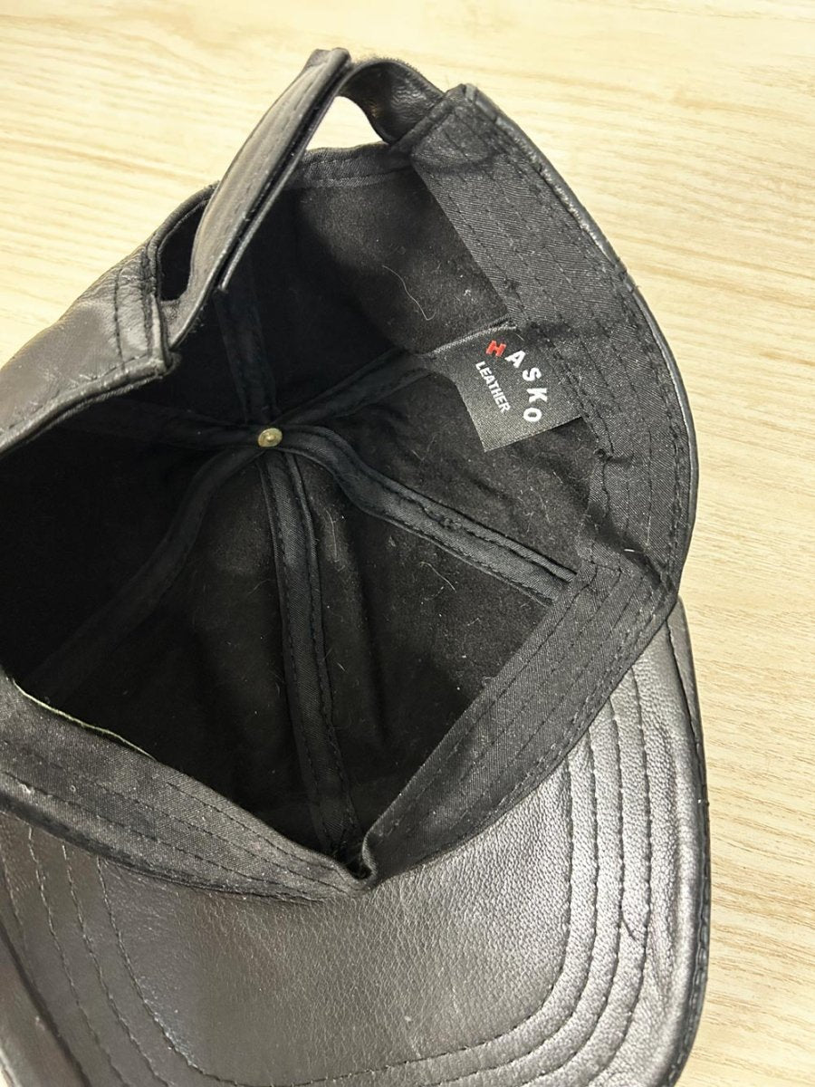 hasko leather baseball hat - good market thrift store
