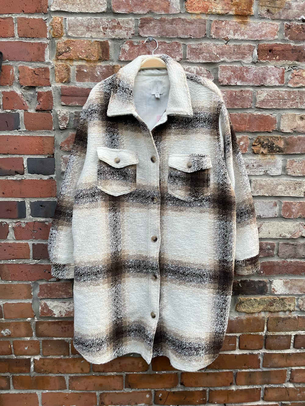 joie longline wool-blend shirt jacket