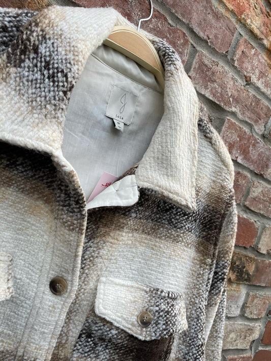 joie longline wool-blend shirt jacket