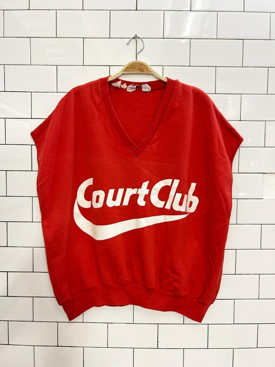 vintage 80s court club sleeveless sweatshirt - good market thrift store