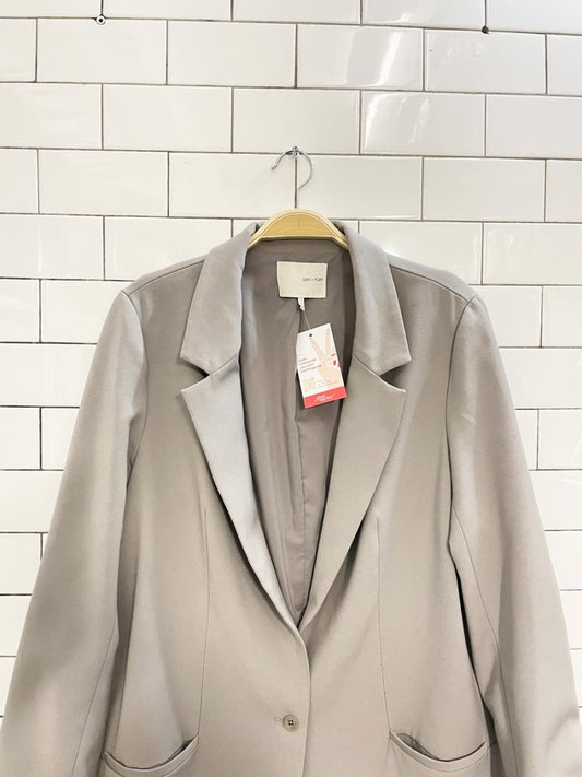 oak + fort single button long blazer jacket - good market thrift store