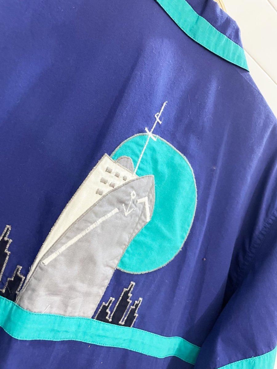 vintage 80s thai cruise ship patchwork shirt - good market thrift store