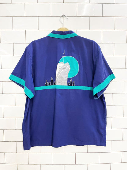 vintage 80s thai cruise ship patchwork shirt - good market thrift store