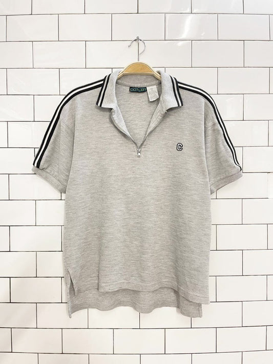 vintage 90s cotler letterblock ribbed zip polo - good market thrift store