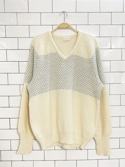 vintage 90s ingo wool blend v - neck sweater - good market thrift store