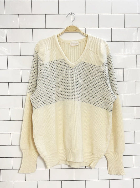 vintage 90s ingo wool blend v - neck sweater - good market thrift store